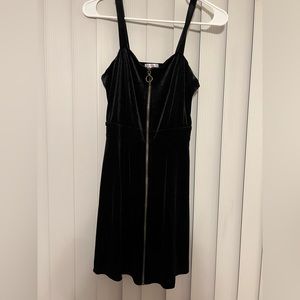 Xhilaration S, velvet black zip dress